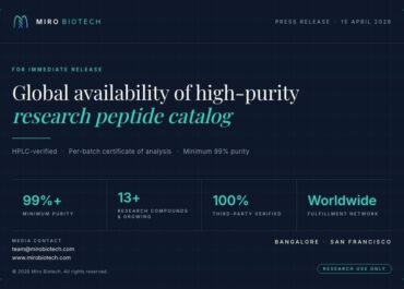 Miro Biotech Announces Global Availability of High-Purity Research Peptide Catalog